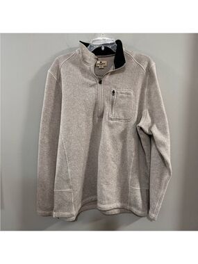 Woolrich Men's Beige Quarter Zip Pullover Sweater. Size XL